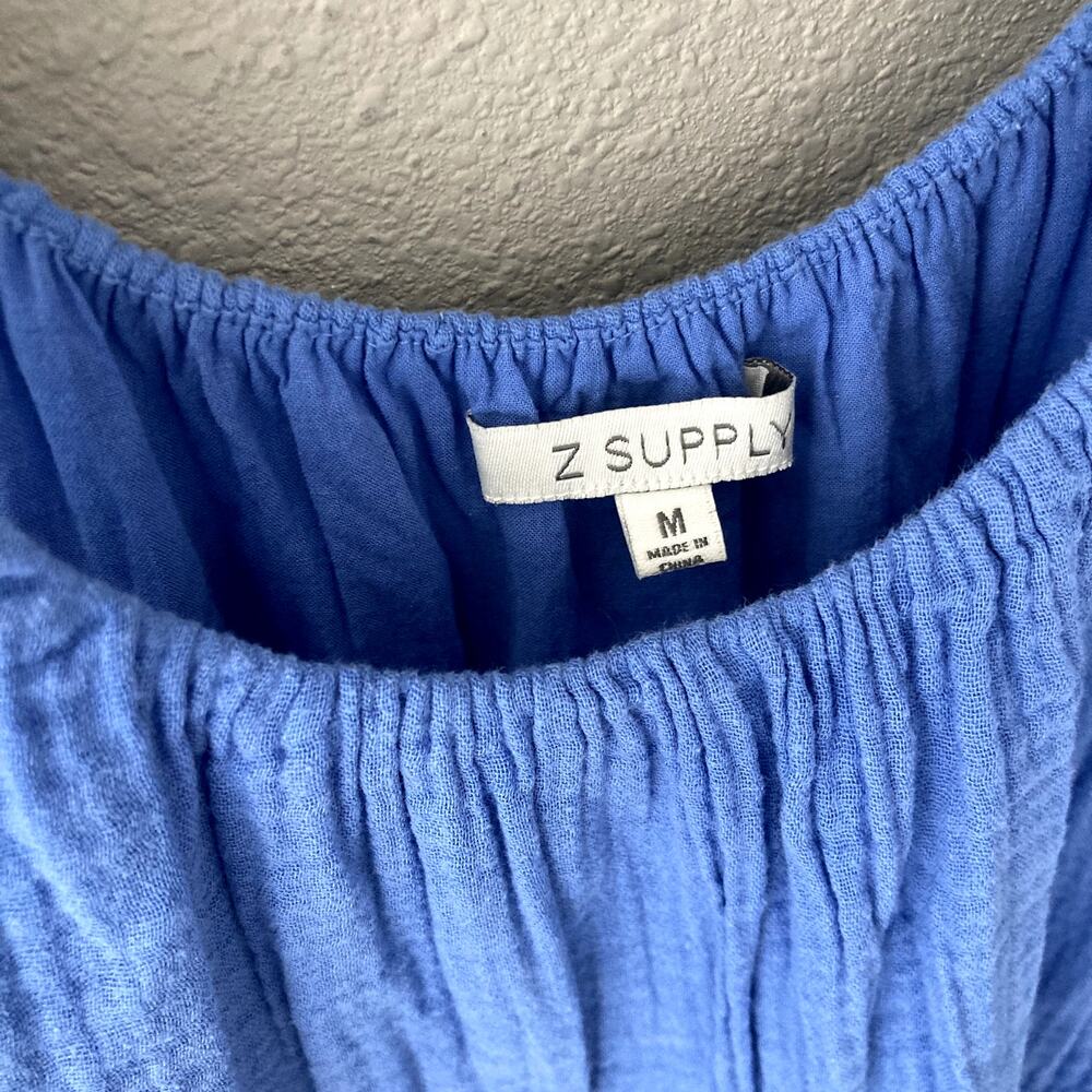 Z Supply Danny Gauze Mini Tank Dress Pacific Blue Medium - Picture 3 of 6